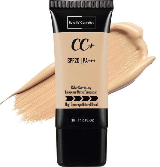 Ronzille CC+ Creme Matte Foundation Light Shade & (SPF 20/PA+++) Foundation-(shade 01, 30 ml)