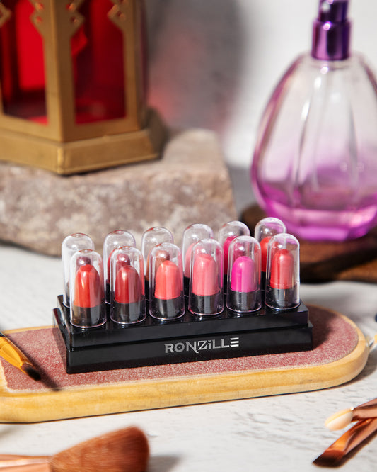 Ronzille Mini Bullet Lipstick Set of 12 Shade A